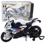 SPORTINIS MOTOCIKLAS METALINIS BALTYAS S1000 1:12