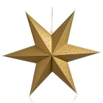 Kalėdinė popierinė žvaigždė, auksinė, 45 cm