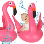 Rožinis pripučiamas čiužinys flamingas vaikams 66x47x57 cm