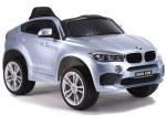 Vaiki&scaron;kas elektromobilis BMW X6, sidabrinis, 116x74x60 cm