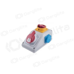 PawBol R-BOX B.165/1/LP-S plastikinis skydelis su ki&scaron;tukiniais lizdais (1x16A/250V, 1x250V)