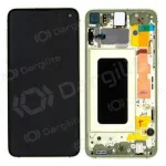 Samsung G970F Galaxy S10e ekranas (Canary Yellow) (su rėmeliu) (naudotas grade A, originalus)