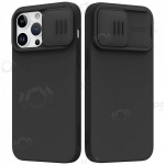 Apple iPhone 15 Plus dėklas &bdquo;Nillkin Silicone&ldquo; (juodas)