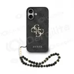 Apple iPhone 17 dėklas "Guess PU 4G Metal Logo Strap" (juodas)
