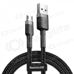 USB kabelis Baseus Cafule Type-C 2.0m 2.0A (pilkas-juodas) CATKLF-CG1