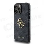 Apple iPhone 14 Pro Max dėklas "Guess PU 4G Metal Logo" (pilkas)