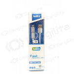 USB kabelis Tellos TPE 2in1 microUSB - Lightning (sidabrinis) 1.2m