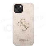Apple iPhone 14 dėklas "Guess PU 4G Metal Logo" (rožinis)
