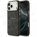 Apple iPhone 17 Pro dėklas "Guess PU Leather 4G Gold Frame MagSafe" (juodas)
