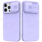 Apple iPhone 15 Plus dėklas &bdquo;Nillkin Silicone&ldquo; (&scaron;viesiai violetinis)