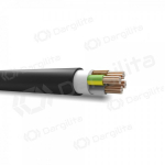 Jėgos kabelis Elpar N2XH-J 4x2.5&nbsp;mm&sup2; varinis XLPE CPR B2ca 600/1000&nbsp;V monolitas