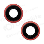 iPhone 14 / 14 Plus kameros stikliukas (2vnt) (raudonas) (su rėmeliu)