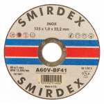 Nerūdijančio plieno pjovimo diskas SMIRDEX 914 Inox, A60V-BF41, 115x1.0x22,23 mm