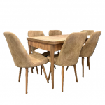 Komplektas I&scaron;skleidžiamas stalas +6 kėdės