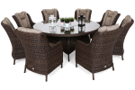 Lauko baldų komplektas BRISTOL ROUND BROWN MAT 8+1