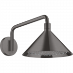 Du&scaron;o galva su laikikliu i&scaron; sienos AXOR Showers/Front, 240 2jet, &scaron;lifuotos juodo chromo spalvos (Brushed Black Chrome)