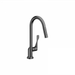 Plautuvės mai&scaron;ytuvas AXOR Citterio 250 su i&scaron;traukiama galvute, &scaron;lifuoto juodo chromo spalvos (Brushed Black Chrome)