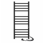 Džiovintuvas Laris Alfa C12, 500x1200, juodas matinis, pajungimas ir valdymas de&scaron;inėje : Auk&scaron;tis - 120 cm, Medžiaga - Plienas, Plotis - 50 cm, Spalva - Juoda matinė