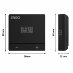 ENGO EASY-230B laidinis vir&scaron;tinkinis termostatas 230V, juodas