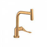 Plautuvės mai&scaron;ytuvas AXOR Citterio 230 su i&scaron;traukiamu snapu, &scaron;lifuoto aukso spalvos (Brushed Gold Optic)