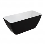 Laisvai pastatoma vonia OMNIRES PARMA M+, 159 x 71 cm, Balta/blizgi juoda : Auk&scaron;tis - 61,8 cm, Ilgis - 159 cm, Plotis - 71 cm, Spalva - Balta juoda blizgi