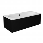 Vonios Besco Quadro OAQ-155-PKC. uždanga 155x52, juoda : Auk&scaron;tis - 52 cm, Plotis - 155 cm, Spalva - Juoda