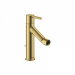 Bidė mai&scaron;ytuvas AXOR Starck su svirtiniu (pop-up) dugno vožtuvu, &scaron;lifuoto žalvario spalvos (Brushed Brass)