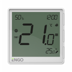 ENGO EONE-230B termostatas programuojamas 230V su drėgmės jutikliu, baltas