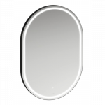 Veidrodis Laufen Base2.0, matmenys: 600x30x850mm, su perimetro LED ap&scaron;vietimu, matinės juodos spalvos aliuminio rėmas