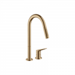 Plautuvės mai&scaron;ytuvas AXOR Citterio M 220, 2 dalių, su i&scaron;traukiama galvute, &scaron;lifuotos bronzos spalvos (Brushed Bronze)