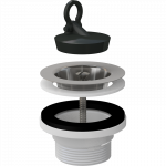 Plautuvės sifono ventilis Alcadrain A33, 6/4", DN70, su nerūdijančio plieno grotelėmis