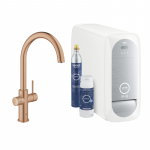 Plautuvės mai&scaron;ytuvo komplektas su filtravimo ir gazavimo funkcija GROHE Blue Home, matinio rausvo aukso spalvos (Brushed Warm Su