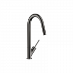 Plautuvės mai&scaron;ytuvas AXOR Starck 270 su i&scaron;traukiama galvute, poliruoto juodo chromo spalvos (Polished Black Chrome)