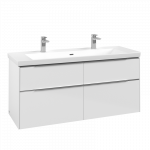 Apatinė spintelė VILLEROY&BOCH Subway 3.0 1272x576x478 balta blizgi (briliant white), blizgios aliuminio rankenėlės