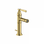 Bidė mai&scaron;ytuvas AXOR Montreux su svirtiniu (pop-up) dugno vožtuvu, &scaron;lifuoto žalvario spalvos (Brushed Brass)