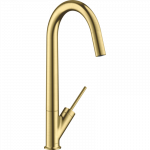 Plautuvės mai&scaron;ytuvas AXOR Starck 300 su sukiojamu snapu, &scaron;lifuoto žalvario spalvos (Brushed Brass)