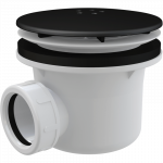 Du&scaron;o padėklo sifonas Alcadrain A49BLACK, 90 mm, juodu dangteliu