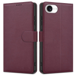Dėklas Fancy Wallet Samsung A175 A17 4G/A176 A17 5G/A185 A18 4G/A186 A18 5G tamsiai raudonas