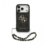 Dėklas Guess PU 4G Metal Logo Strap Apple iPhone 17 Pro juodas