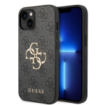 Dėklas Guess PU 4G Metal Logo Apple iPhone 14 pilkas