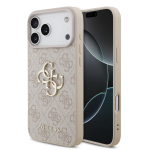 Dėklas Guess PU 4G Metal Logo Apple iPhone 17 Pro Max rožinis