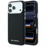 Dėklas Karl Lagerfeld PU Grained Allover Semi Wrap MagSafe Apple iPhone 18 Pro juodas