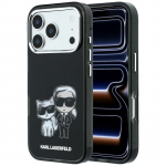 Dėklas Karl Lagerfeld PU Semi Wrap Smooth Sketch Bodies MagSafe Apple iPhone 18 Pro juodas