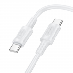 USB kabelis Borofone BX111 60W USB-C to USB-C 1.0m baltas