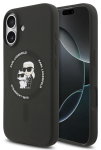 Dėklas Karl Lagerfeld Liquid Silicone Karl and Choupette MagSafe Apple iPhone 17 juodas