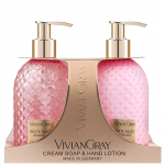 Vivian Gray White Musc & Ananas Cream Soap & Hand Lotion Set - rankų muilo ir kremo rinkinys, 2 x 300 ml