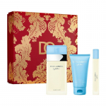 Dolce Gabbana Light Blue dovanų rinkinys EDT 100 ml, kūno kremas Light Blue 50 ml ir miniatiūrinis &scaron;viesiai mėlynas EDT 10 ml