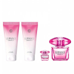 Versace Bright Crystal Absolu EDP Gift Set - rinkinys - EDP 90 ml, kūno losjonas 100 ml, du&scaron;o želė 100 ml ir mini EDP 5 ml
