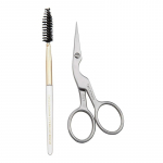 Tweezerman Brow Shaping Scissors & Brush Stainless Steel - žirklės ir &scaron;epetėlis antakiams