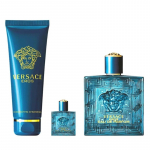 Versace Eros Eau De Parfum Gift Set - dovanų rinkinys - EDP 100 ml, mini EDP 5 ml ir du&scaron;o želė 150 ml
